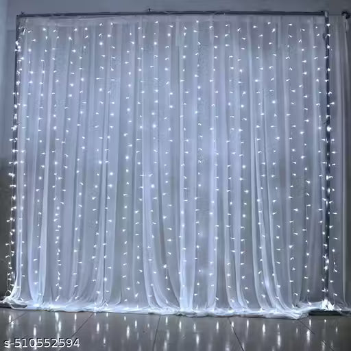 15 MUTER LED White Net Curtain Decoration With Burgandy Balloons, Led Light For Birthday Decoration, Backdrop Items, Party Items