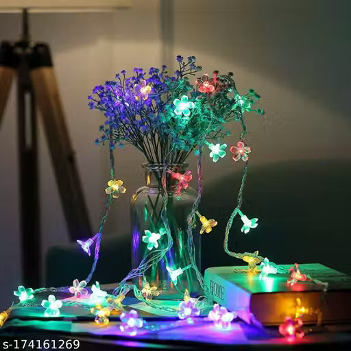 ItsApna Pack of 1 14 LED Multi color flower String Light for Diwali, Flameless & Smokeless LED Lights for Any Festival/Diwali/Christmas/Events/Home Decoration (Yellow Light, 4 metres) LED Strips