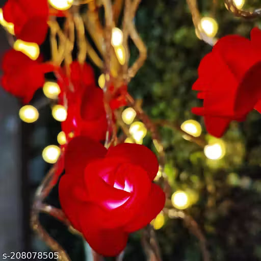 Zizatrendz Red Rose Flower String Light, 4 Meter 20 Led, Romantic Flower Roses Fairy Light, Suitable for Wall Hanging, Diwali Lights, Christmas Tree, New Year, Bedroom Decoration – Led Colour Red