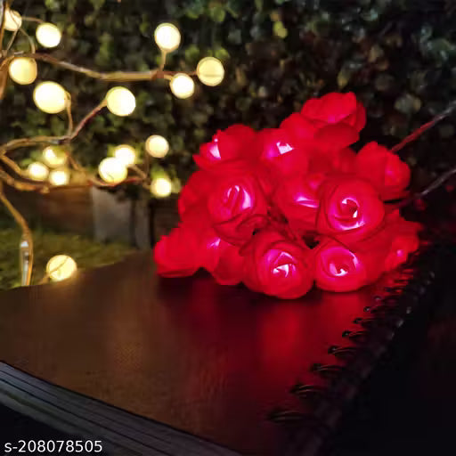 Zizatrendz Red Rose Flower String Light, 4 Meter 20 Led, Romantic Flower Roses Fairy Light, Suitable for Wall Hanging, Diwali Lights, Christmas Tree, New Year, Bedroom Decoration – Led Colour Red