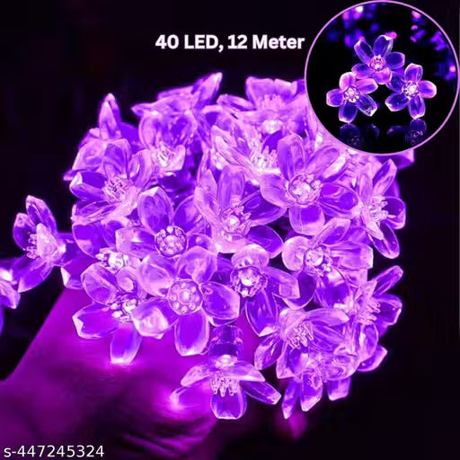 LED Chery Flower Light 40 LED 36 Feet Ladi Series String Light for Diwali, Christmas, wedding, party Decoartion Light (Pink)