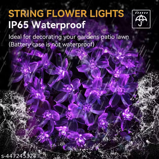 LED Chery Flower Light 40 LED 36 Feet Ladi Series String Light for Diwali, Christmas, wedding, party Decoartion Light (Pink)